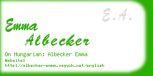 emma albecker business card